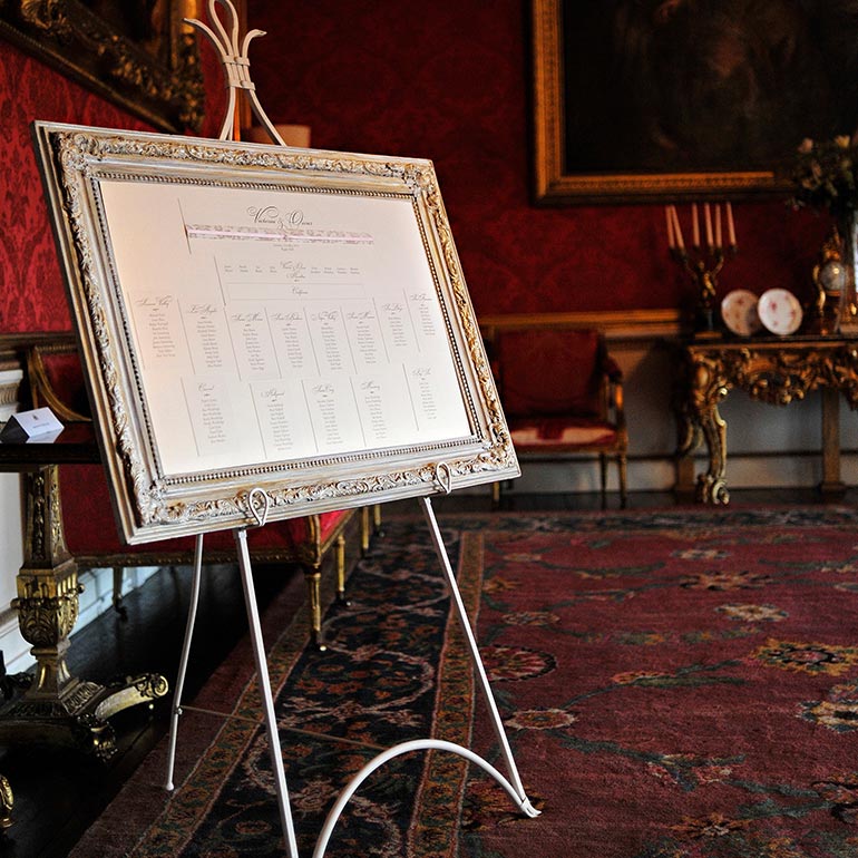 Table plan at Ragley Hall