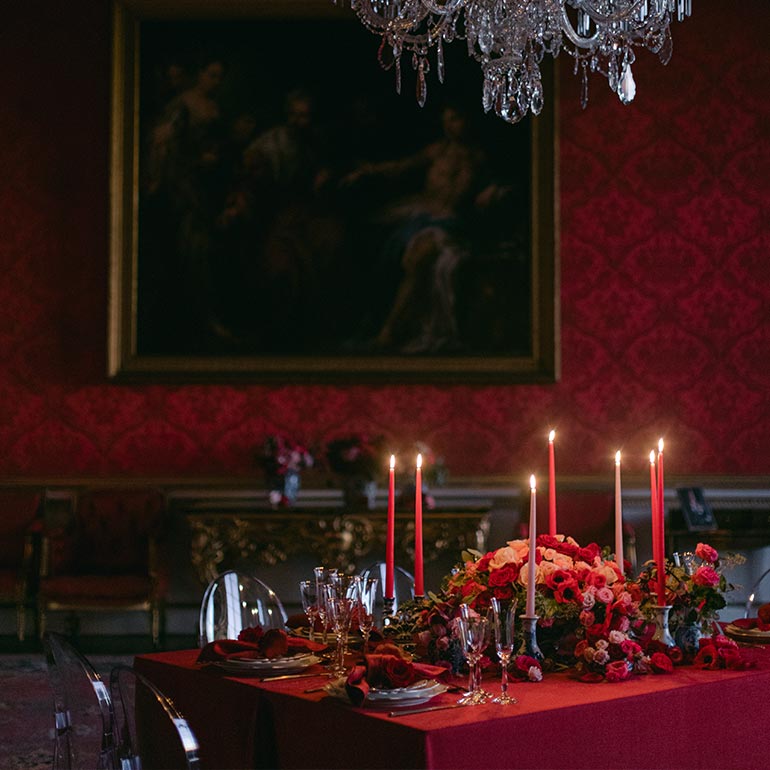 Candle lit dining at Ragley Hall