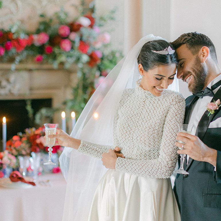 Bride and groom at Ragley Hall