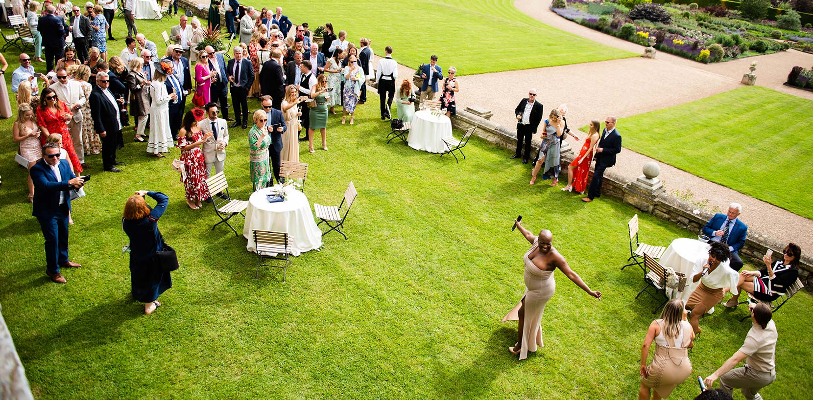 Party on the lawn at Ragley Hall
