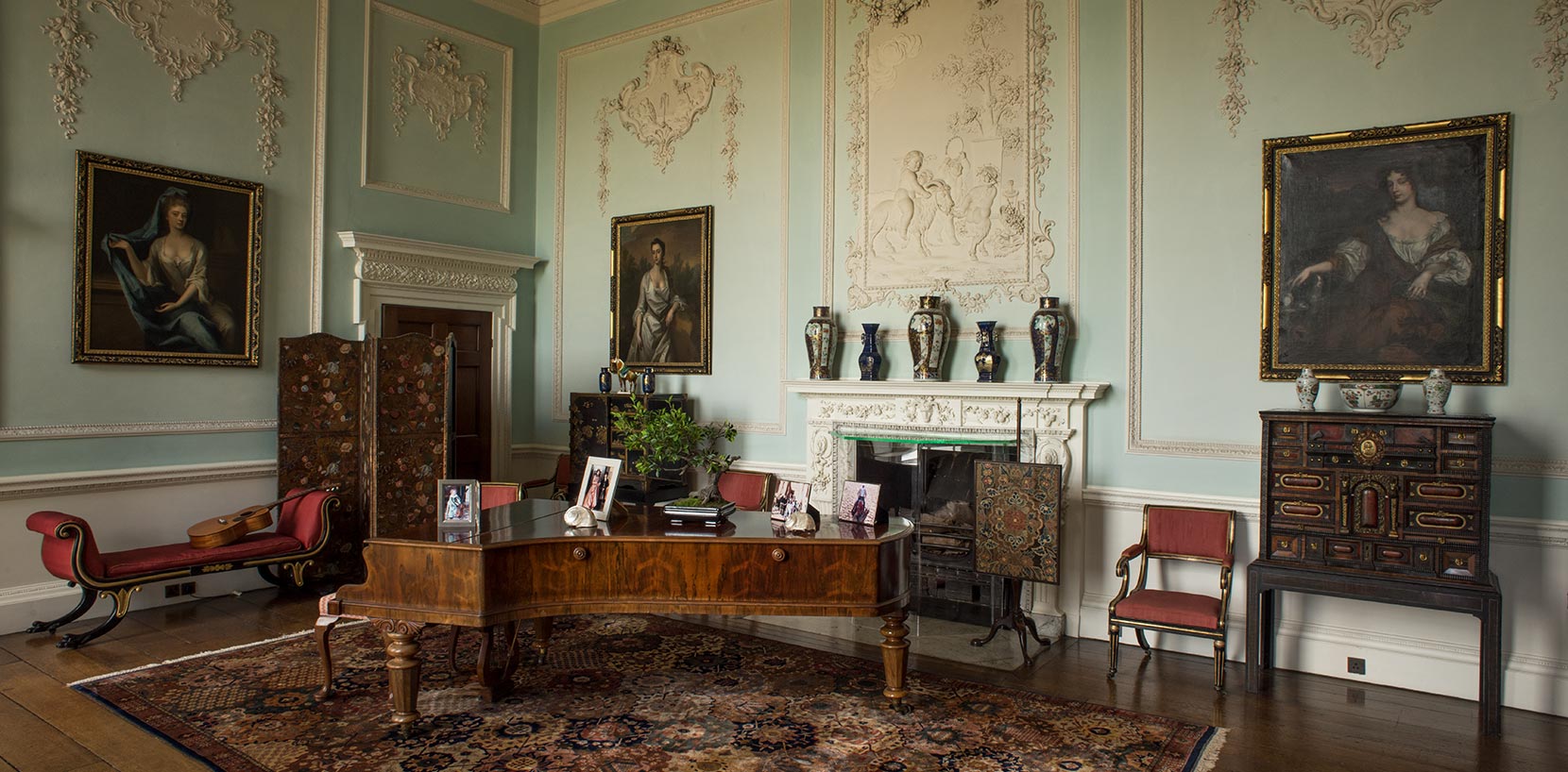 Grand piano inside Ragley Hall