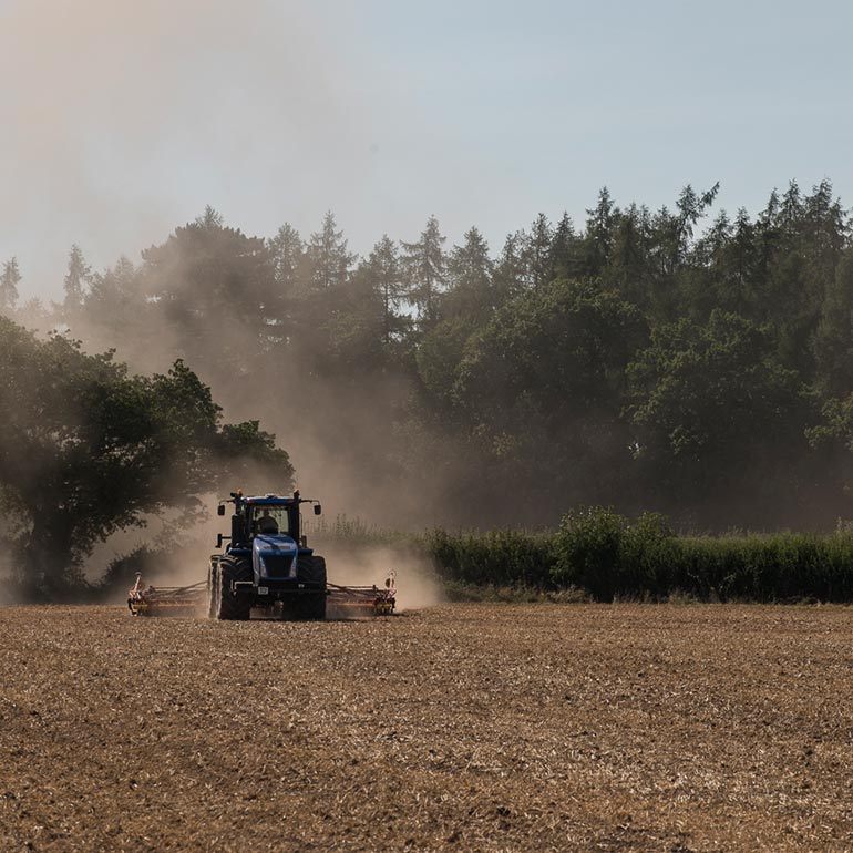 Tractor in field