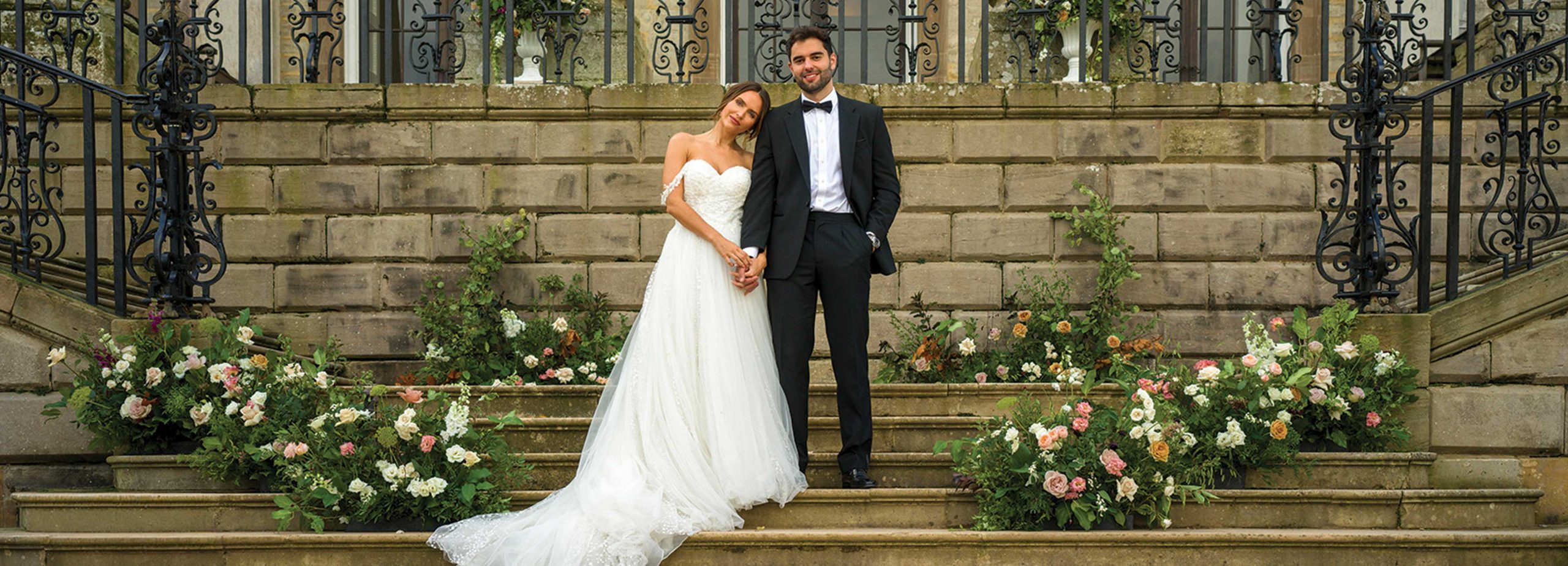 Couple outside Ragley Hall